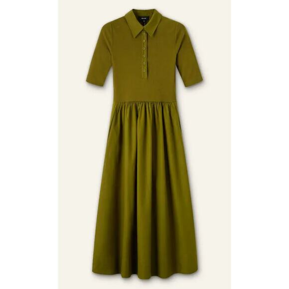 Me+Em Mixed Media Shirt Collar Maxi Dress size US 4 - Picture 2 of 7